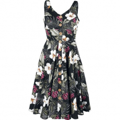 Hell Bunny Tahiti 50's Dress Sukienka czarny. Czarne sukienki na komunię marki Hell Bunny, s, z nadrukiem, z dekoltem na plecach. Za 244,90 zł.
