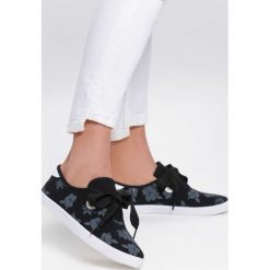 Czarne Tenisówki Expolish. Czarne trampki i tenisówki damskie Inny, w kwiaty, na sznurówki. Za 34,99 zł.