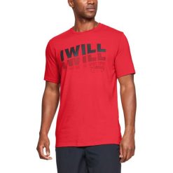 Under Armour I Will 2.0 Koszulka Czerwony. Czerwone podkoszulki męskie Under Armour, m, z nadrukiem, z bawełny, z krótkim rękawem. Za 119,95 zł.