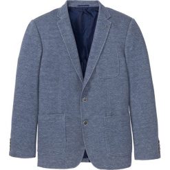 Marynarka w strukturalny wzór bonprix niebieski dżins melanżowy. Niebieskie marynarki męskie bonprix, m, bez wzorów, z dżerseju. Za 189,99 zł.
