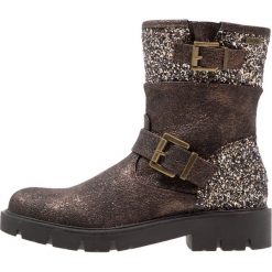 Mtng DORIAN Botki kowbojki i motocyklowe golden bronze/glitter champagne. Brązowe buty zimowe damskie mtng, z materiału. W wyprzedaży za 131,40 zł.