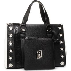 Torebka LIU JO - M Double Zip Satchel AA0064 E0005 Black/White 09379. Czarne torebki klasyczne damskie Liu Jo, bez wzorów, ze skóry ekologicznej, klasyczne, na ramię, bez dodatków. W wyprzedaży za 429,00 zł.