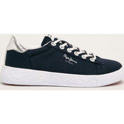 Pepe Jeans - Buty Roxy Summer20. Białe buty sportowe damskie Pepe Jeans, bez wzorów, z jeansu, sportowe. W wyprzedaży za 199,90 zł.