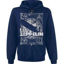 Bluzy męskie: Led Zeppelin Shook Me Bluza z kapturem rozpinana granatowy