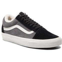 Tenisówki VANS - Old Skool VN0A38G1UPE1 (Suede/Sherpa) Black/Pewt. Szare półbuty męskie Vans, bez wzorów, ze skóry, klasyczne, bez zapięcia. W wyprzedaży za 269,00 zł.