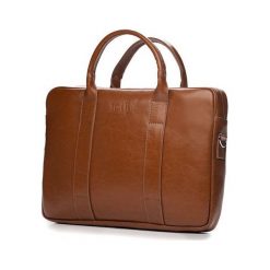 Skórzana męska torba na laptopa Solier. Torby męskie skórzane Solier Gold, bez wzorów, ze skóry, eleganckie, na ramię. Za 409,00 zł.