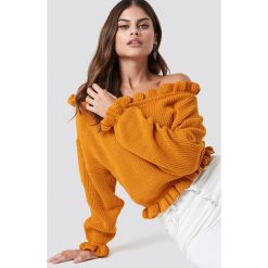 Swetry klasyczne damskie: Glamorous Sweter z odkrytymi ramionami - Orange