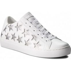 Sneakersy SKECHERS - Star Side 73535/WSL White/Silver. Białe półbuty damskie Skechers, ze skóry. W wyprzedaży za 179,00 zł.
