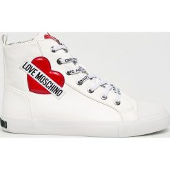 Love Moschino - Trampki. Białe trampki i tenisówki damskie marki Love Moschino, z gumy, na sznurówki. W wyprzedaży za 549,90 zł.