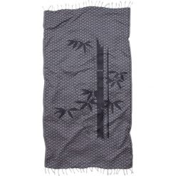 Chusty damskie: Chusta hammam „Bamboo” w kolorze granatowym