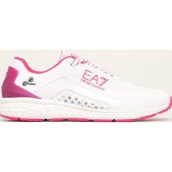 EA7 Emporio Armani - Buty. Białe buty sportowe damskie EA7 Emporio Armani, bez wzorów, z materiału, sportowe. Za 739,90 zł.