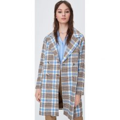 Płaszcz oversize z wełną - Niebieski. Niebieskie płaszcze damskie Sinsay, s, bez wzorów, z wełny. W wyprzedaży za 95,99 zł.