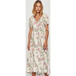 Pepe Jeans - Sukienka Verena. Sukienki damskie Pepe Jeans, na co dzień, s, w kwiaty, z bawełny, casualowe, bez kołnierzyka, z krótkim rękawem, krótkie, midi, rozkloszowane. Za 399,90 zł.