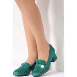 Buty ślubne damskie: Zielone Czółenka Plethora