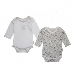 Gelati Body Dziecięce Długi Rękaw Set 2 Szt. 50/56 Biały/Szary. Białe body niemowlęce Gelati, z długim rękawem. Za 65,00 zł.