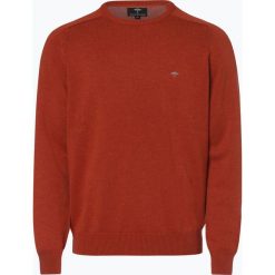Fynch Hatton - Sweter męski, pomarańczowy. Pomarańczowe swetry męskie marki Fynch-Hatton, m, z haftami, z bawełny, bez kołnierzyka, bez kaptura. Za 229,95 zł.