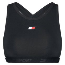 Biustonosz top Tommy Sport Low Support Removable Pads S10S100492. Czarne topy damskie Tommy Sport, s, bez wzorów, bez kołnierzyka. Za 249,00 zł.