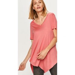 Answear - T-shirt Answear Lab. Czarne bluzki damskie ANSWEAR, s, bez wzorów, z bawełny, casualowe, z asymetrycznym kołnierzem. Za 49,90 zł.