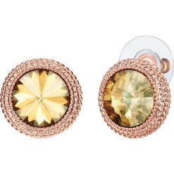 Pozłacane kolczyki-wkrętki z kryształkami Swarovski. Żółte kolczyki damskie Highstreet Jewels, Runway & Co., złote. W wyprzedaży za 39,95 zł.