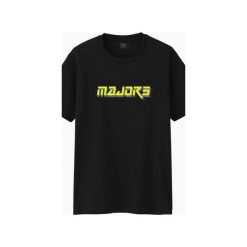 MAJORS TS. Czarne t-shirty damskie marki MAJORS, s, z nadrukiem, z bawełny, bez kołnierzyka. Za 120,00 zł.