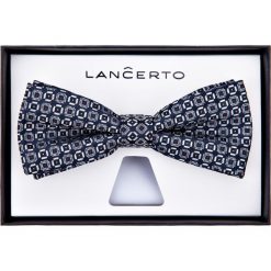 Mucha Mixkolor. Czarne muszki męskie LANCERTO, na studniówkę, bez wzorów, z dzianiny, eleganckie. Za 79,90 zł.