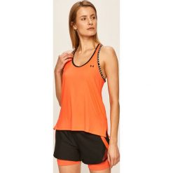 Under Armour - Top. Pomarańczowe topy damskie Under Armour, s, z aplikacjami, z elastanu, bez rękawów. W wyprzedaży za 119,90 zł.