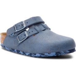 Klapki BIRKENSTOCK - Arizona Kids 1008341 Sandwashed Blue. Niebieskie sandały chłopięce Birkenstock, ze skóry ekologicznej, bez zapięcia. W wyprzedaży za 179,00 zł.