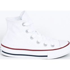 Converse - Trampki dziecięce. Białe trampki dziewczęce Converse, bez wzorów, z gumy, na sznurówki. Za 219,90 zł.