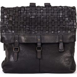 Plecaki damskie: Skórzany plecak w kolorze czarnym – 37 x 34 x 9 cm