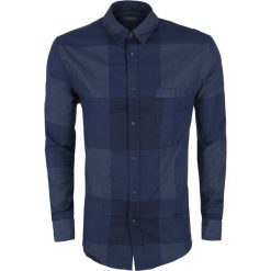 Koszula Trussardi Jeans. Niebieskie koszule męskie m, bez wzorów, z bawełny, klasyczne, z włoskim kołnierzykiem, bez rękawów. Za 199,00 zł.