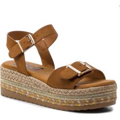 Espadryle REFRESH - 69732 Camel. Pomarańczowe espadryle damskie marki Refresh, bez wzorów, ze skóry ekologicznej, bez obcasa. Za 199,00 zł.