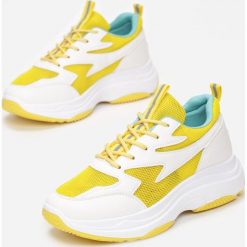 Biało-Żółte Sneakersy Tanager. Białe sneakersy damskie Born2be. Za 99,99 zł.