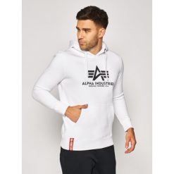 Bluza Alpha Industries Basic Hoody 178312. Białe bluzy męskie Alpha Industries, m, bez wzorów, z bawełny, bez kołnierzyka, bez rękawów, bez kaptura. Za 279,00 zł.