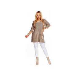 Dłuższy sweter z wyszywanym wzorem. Niebieskie swetry damskie Bird, xl, bez wzorów, bez rękawów, bez kaptura. Za 224,00 zł.