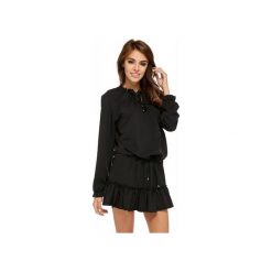 Sukienka Boho by Ooh la la. Czarne sukienki damskie Ooh la la, na wiosnę, bez wzorów, z elastanu, boho, z podwójnym kołnierzykiem, z długim rękawem, długie, maxi. Za 179,00 zł.