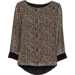 Bluzki damskie: Bluzka bonprix czarny w kwiaty
