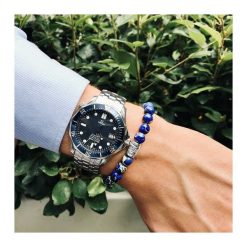 Bransoletka męska NAVY MASTER. Niebieskie bransoletki męskie DIZARRO, z kryształem, srebrne. Za 190,00 zł.