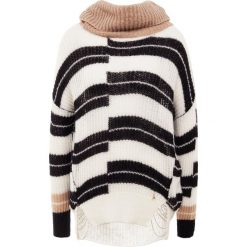 Patrizia Pepe Sweter black white / beige. Czarne swetry klasyczne damskie marki Patrizia Pepe, z wełny. Za 949,00 zł.