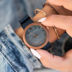 Zegarki damskie: Drewniany zegarek damski new hoop 38 mm n064