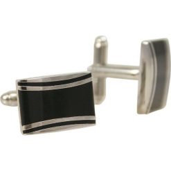 Czarno-Srebrne Eleganckie Spinki do Mankietów -Chattier- Męskie, Stylowe SPMCHBASIC0111. Szare spinki do mankietów męskie Chattier, srebrne. Za 33,00 zł.