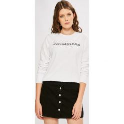 Calvin Klein Jeans - Bluza. Szare bluzy rozpinane damskie Calvin Klein Jeans, l, z nadrukiem, z bawełny, bez kaptura. W wyprzedaży za 279,90 zł.