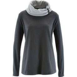Bluza z polaru, długi rękaw bonprix szary. Szare bluzy polarowe bonprix, z długim rękawem, długie. Za 54,99 zł.