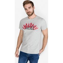 Diesel T-Diego Koszulka Szary. Szare podkoszulki męskie Diesel, l, z haftami, z bawełny, bez kołnierzyka, z krótkim rękawem, krótkie. Za 154,95 zł.