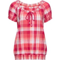 Tunika, krótki rękaw bonprix łososiowy w kratę. Czerwone tuniki damskie bonprix, z krótkim rękawem. Za 54,99 zł.