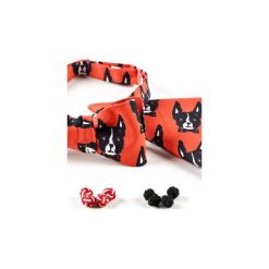 Komplet Mucha wiązana MOPSY +poszetka +spinki do mankietów. Czerwone muchy męskie HisOutfit, z materiału, wizytowe. Za 149,00 zł.