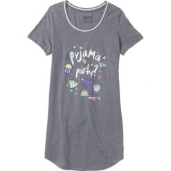 Koszula nocna bonprix szary melanż z nadrukiem. Szare koszule nocne damskie bonprix, z nadrukiem. Za 34,99 zł.