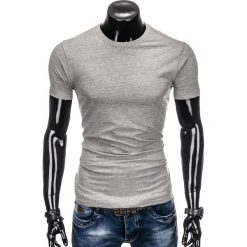 T-shirt męski bez nadruku S884 - szary. Szare t-shirty męskie Ombre Clothing, s, z nadrukiem, bez kołnierzyka. Za 16,99 zł.