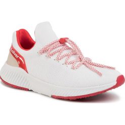 Sneakersy S.OLIVER - 5-23600-34 White/Red 155. Białe półbuty damskie S.Oliver, na co dzień, bez wzorów, ze skóry ekologicznej, bez obcasa, na płaskiej podeszwie, bez zapięcia. W wyprzedaży za 199,00 zł.