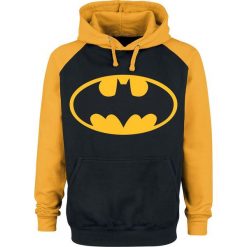 Batman Logo Bluza z kapturem czarny/żółty. Żółte bluzy męskie marki Batman, l, z motywem z bajki, z kapturem. Za 164,90 zł.