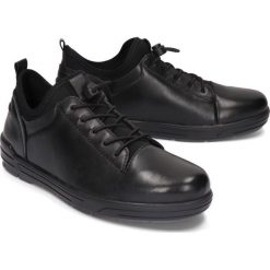RIEKER 12473-00 black, półbuty męskie. Czarne półbuty męskie Rieker, z gumy. Za 309,90 zł.